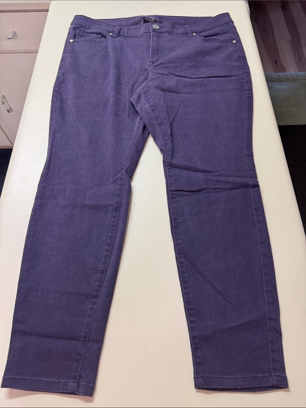 Lane Bryant Purple Stretch Skinny Jeans